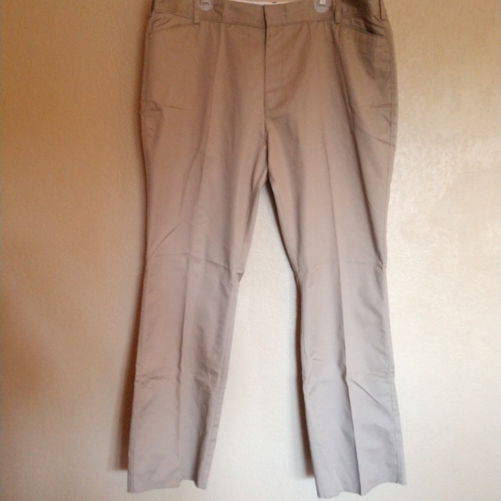 NEW Khaki Women's Work Pants 22W Unfinished Hem